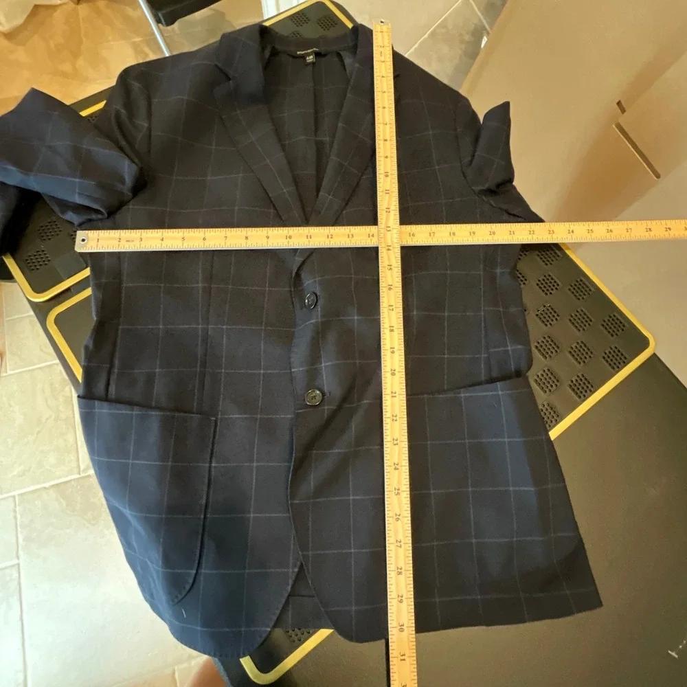 Banana Republic Mens 44R Slim Performance Smart Weight Wool Navy Blazer‎ Jacket